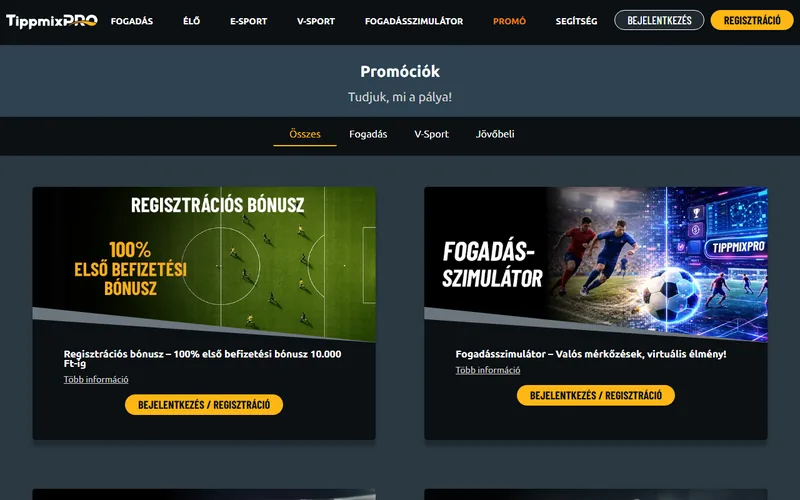 Tippmixpro promóciók és bónuszkód aktiválási felület